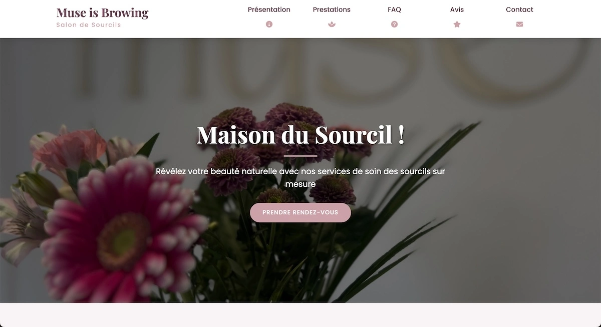 Exemple site vitrine artisan à Dole